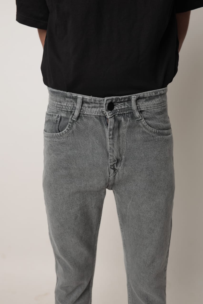 Classic Slim-Fit Grey Denim Jeans