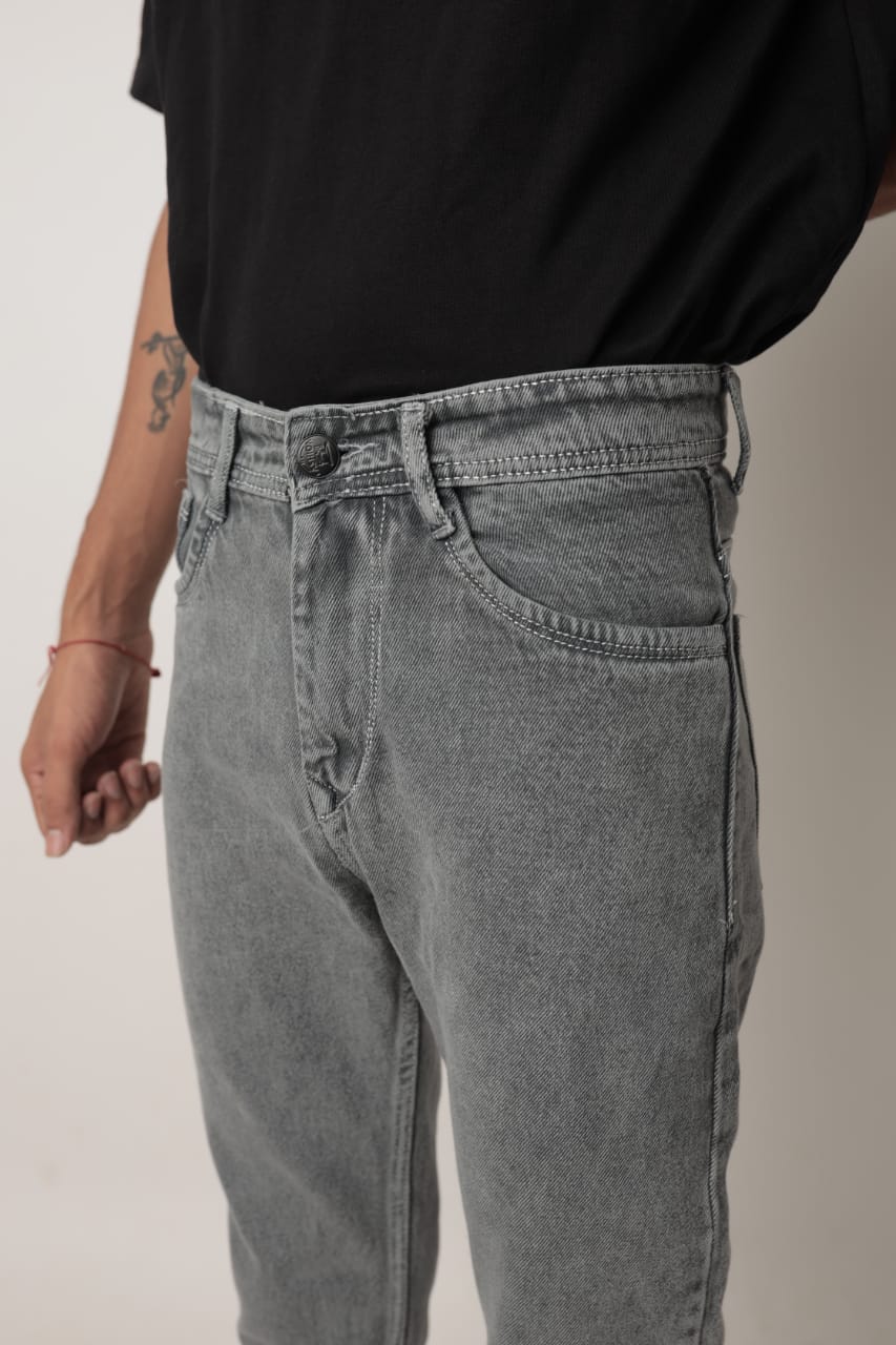 Classic Slim-Fit Grey Denim Jeans
