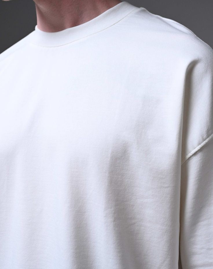 100% Pure Cotton 260GSM OVERSIZED WHITE Tshirt LOVENOCH