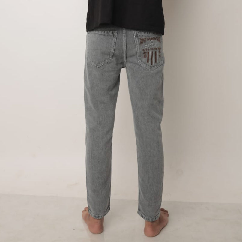 Classic Slim-Fit Grey Denim Jeans