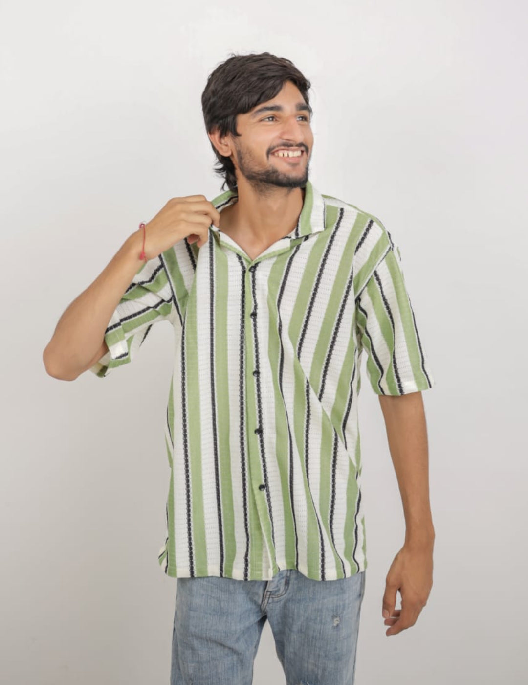 Men Relaxed Fit Striped Casual Shirt LOVENOCH