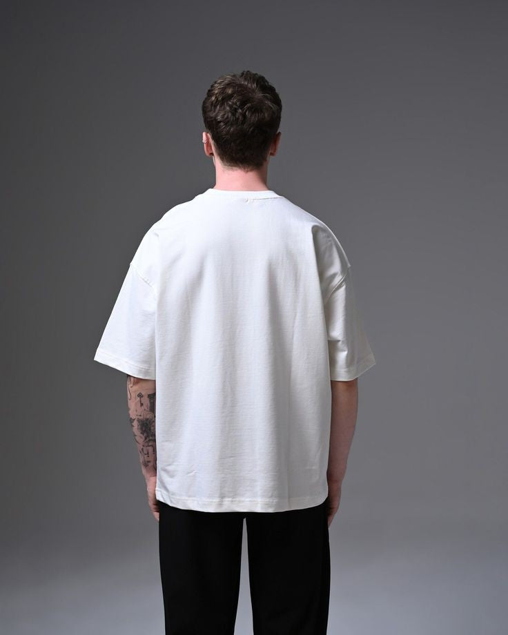 100% Pure Cotton 260GSM OVERSIZED WHITE Tshirt LOVENOCH