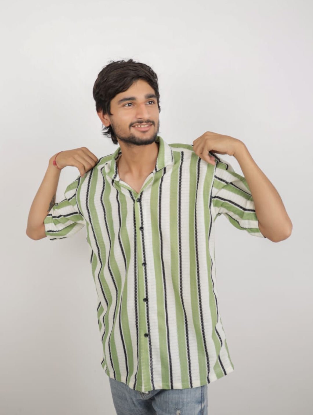 Men Relaxed Fit Striped Casual Shirt LOVENOCH